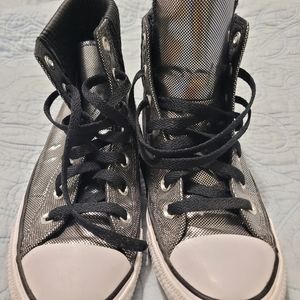 Womens Converse Silver Hi Tops Size 8